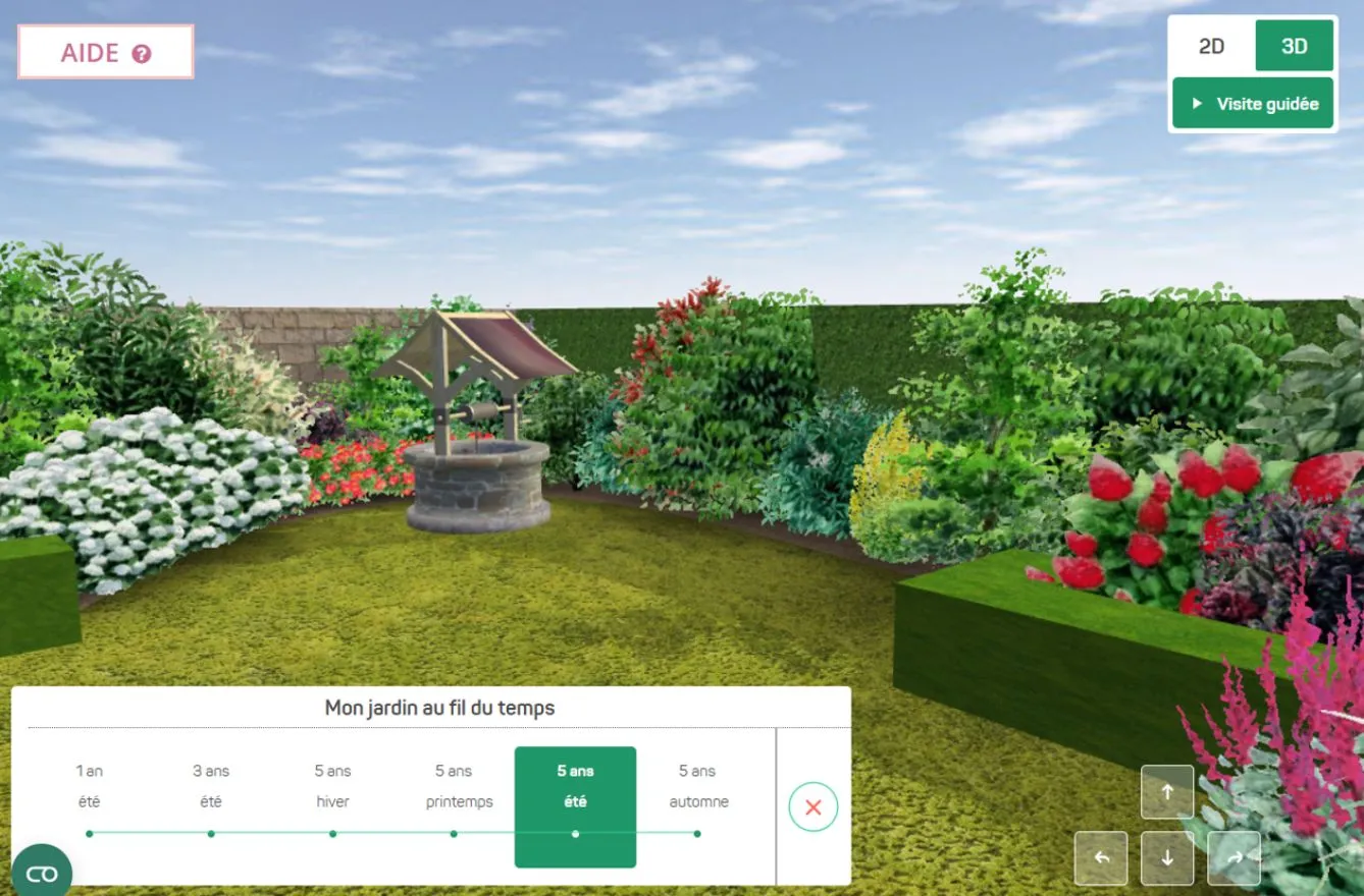 Jardin français avec l'outil 3D Draw Me A Garden