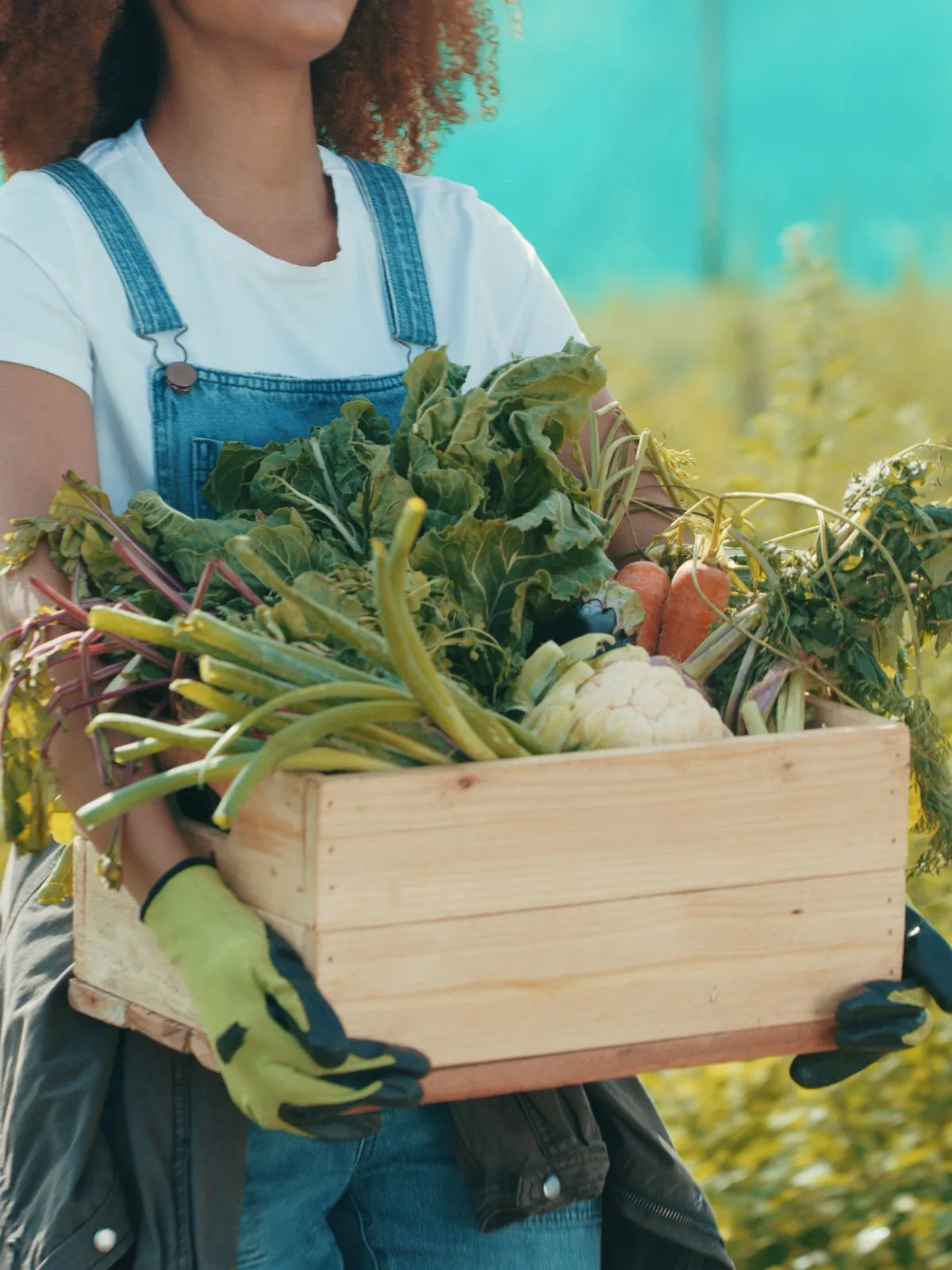 C'est une personne qui a récolté des légumes de saison