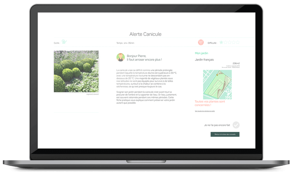 view a personalized advice display diagnostic draw me a garden